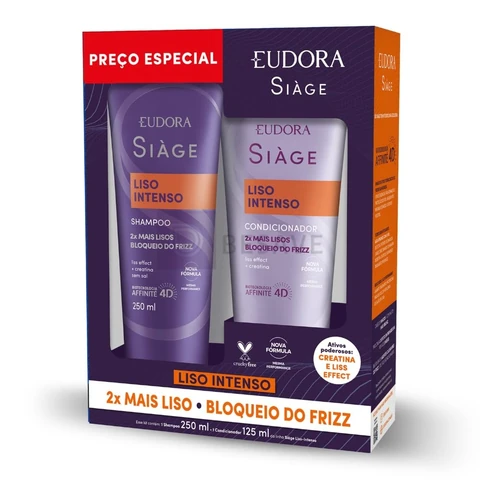 Eudora Siàge Promopack Liso Intenso Shampoo 250ml + Condicionador 125ml