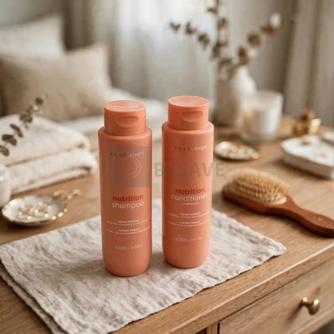 Kit Braé Stages Nutrição: Shampoo e Condicionador para Cabelos Ressecados e sem Vida