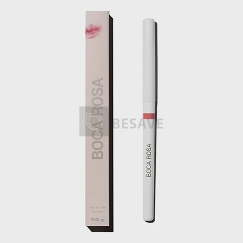 Contorno Labial Retrátil Boca Rosa Amêndoa à Prova d'Água