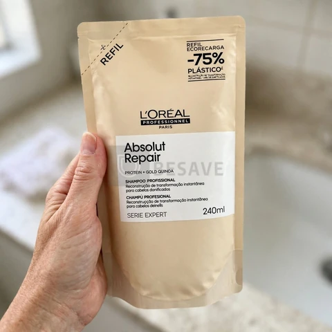 L’Oréal Professionnel | Absolut Repair Shampoo Refil | Com Proteína e Quinoa Dourada para cabelos danificados e secos | SERIE EXPERT