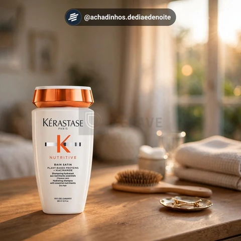 Kérastase Nutritive Bain Satin, Shampoo Hidratante para Cabelos Secos, Nutrição Intensa, Brilho, Maciez, Fortalecimento e Revitalização da Fibra Capilar, 250ml