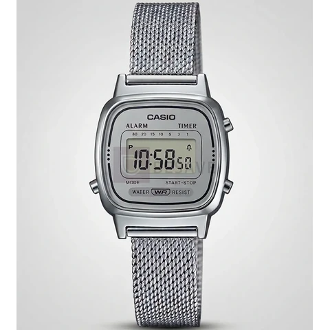 Relógio Casio Feminino Vintage Prata Original La-670wem-7df