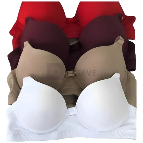 Kit 4 Sutiãs Com Bojo Alça Reforçada Cores Lisas Revenda