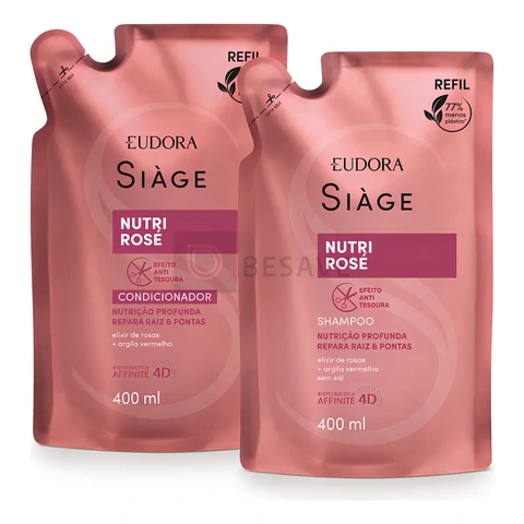 Kit Refil Siàge Nutri Rosé: Shampoo + Condicionador