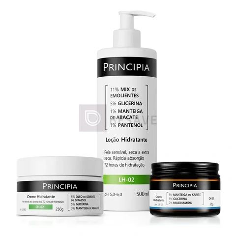 Principia Tripla Hidratação Ch-02 250g + Lh-02 500ml + Ch-01