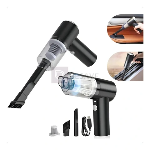 Aspirador Portátil 3 Em 1 Com Soprador e Filtro HEPA Para Carro e Teclado USB