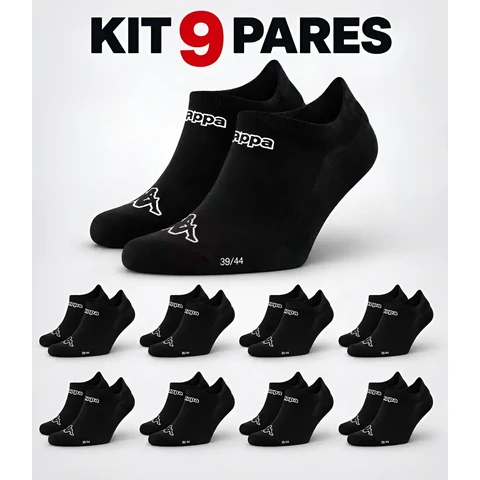 Kit 9 Pares Meias Kappa Sapatilha Soquete Invisível Original