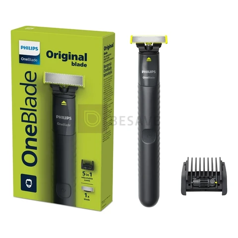 Barbeador e Aparador Elétrico Philips OneBlade com Pente 5 em 1, Sem Fio e À Prova D'Água - QP1425/10