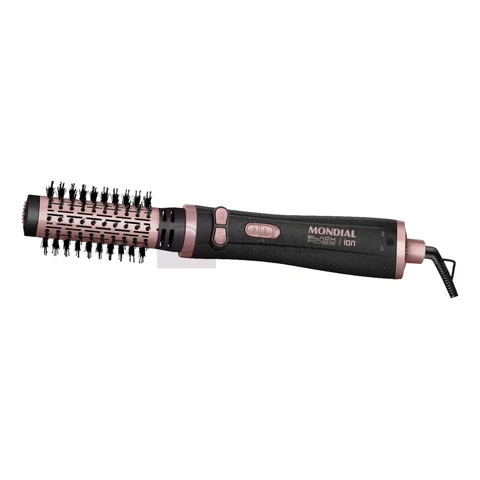 Escova Rotativa Mondial Ceramica Tourmaline Ion 3x1 Erb-01 Rosa 127/220v