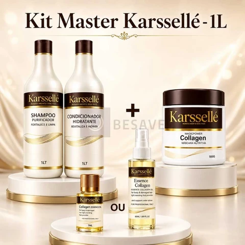 Kit Shampoo 1LT + Condicionador 1LT + Máscara 500g + Oleo 7ml OU 60ml - Karssellé