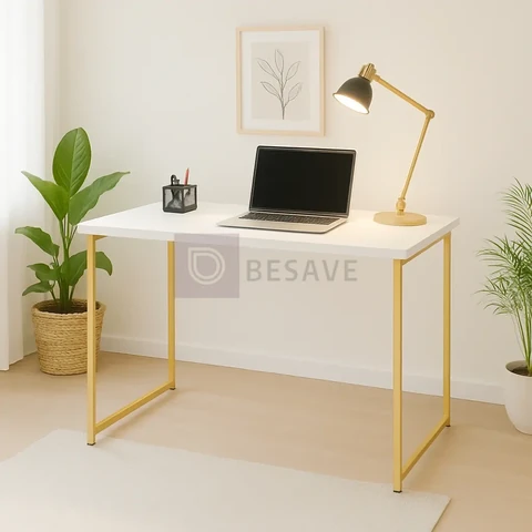 Escrivaninha Industrial 90cm Mesa Estudo Aparador Aço Mdf