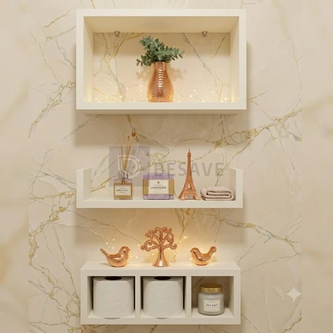 Prateleiras para Banheiro Organizador kit 3 Branco 100% Mdf