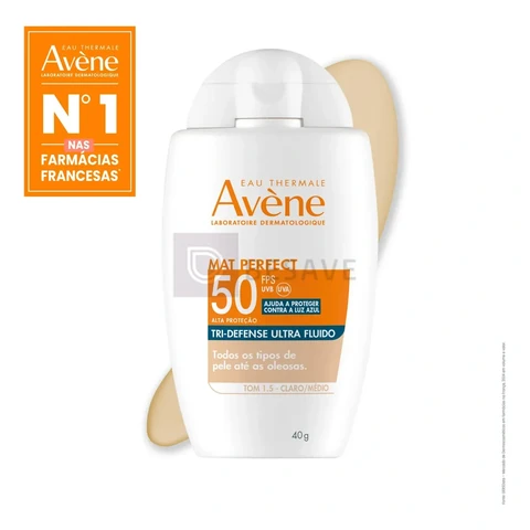Protetor Solar Facial Avène Mat Perfect Tri-Defense FPS50 Tom Claro, 40g