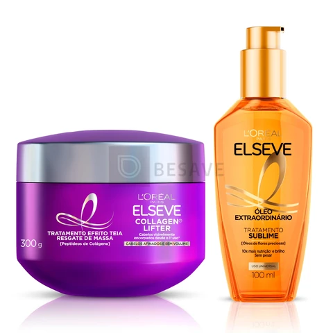 Kit L'Oréal Paris Elseve - Óleo Extraordinário Finalizador Capilar + Collagen Lifter Máscara de Tratamento