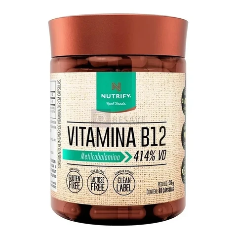 Vitamina B12 Nutrify Vitamina e Minerais em cápsula Sem sabor x 36g de 60 un
