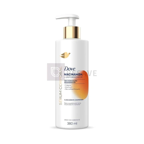 Sérum Hidratante Corporal Para Pele com Tom Irregular 48h de Hidratação Regenerativa Dove Dermo Renovador Niacinamida Redutor de Marcas Escurecidas Clinicamente Comprovado 380mL