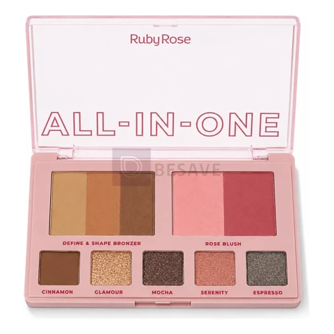 Paleta All In One Ruby Rose Blush Sombra Bronzer Contorno