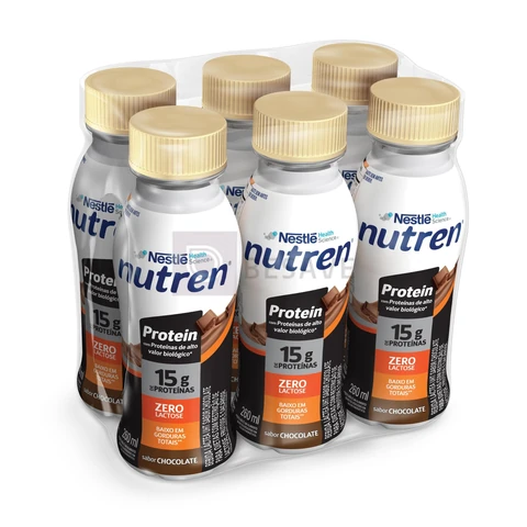 Bebida Láctea Nutren Protein, Chocolate, 260ml, Pack com 6 Unidades
