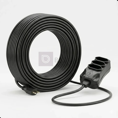 Extensão Elétrica 30 Metros Reforçada 3 Tomadas Cabo Resistente 10a 20a Bivolt Uso Profissional Residencial Obra Alta Durabilidade