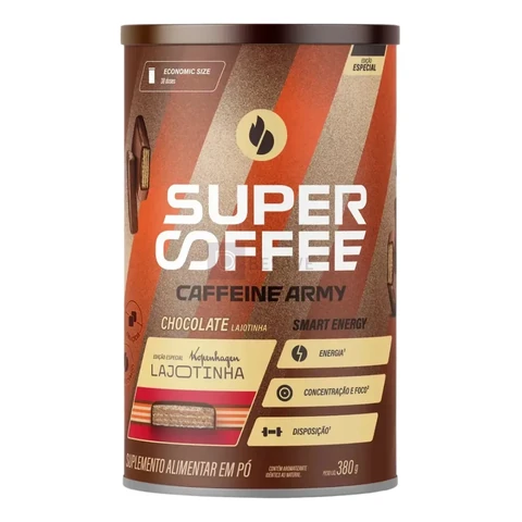 Cafeína Caffeine Army Supercoffee Classic Size em pó sabor Lajotinha x 380g