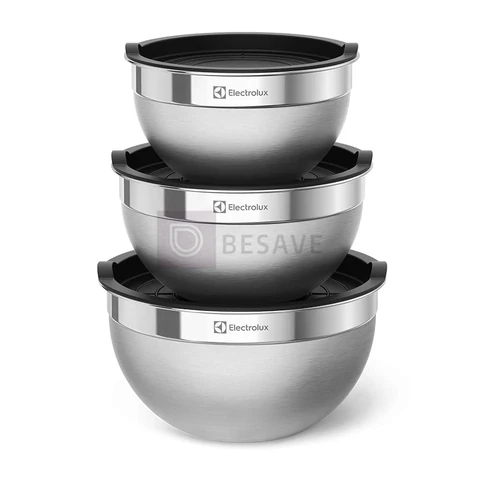 Conjunto de Bowls Tigelas de Inox com Tampa Plástica Electrolux