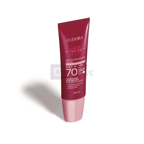 EUDORA NIINA SKIN PROTETOR SOLAR FACIAL ANTIOLEOSIDADE FPS 70 REGULAR 40g