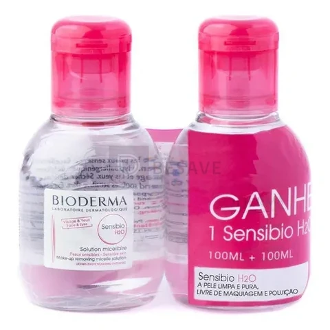Kit Água Micelar Demaquilante Calmante Bioderma Sensibio H2O 100ml + 100ml