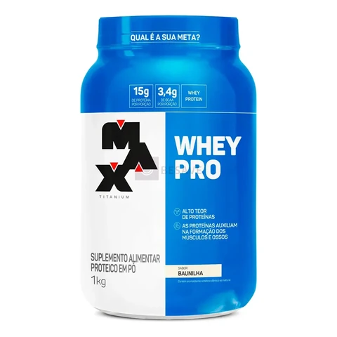 Proteína Max Titanium Whey Pro Concentrado Em Pó Sabor Baunilha X 1kg