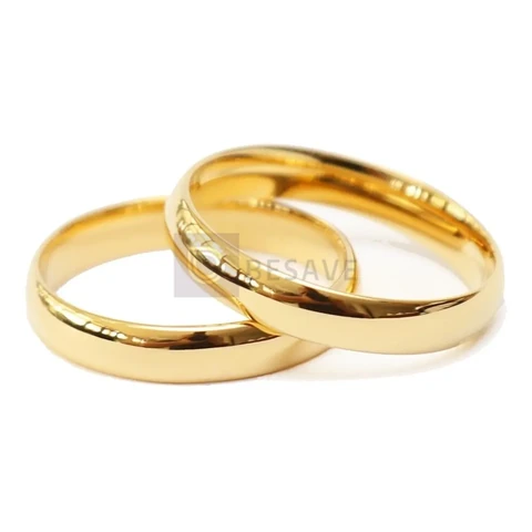 Par De Alianças Ouro 18k Banhada Casamento Tungstênio 4mm