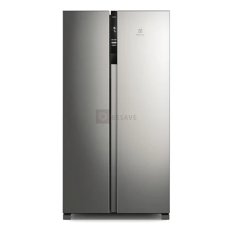 Geladeira Electrolux Frost Free Inverter IS4S de 435L Efficient com AutoSense Side by Side cor inox