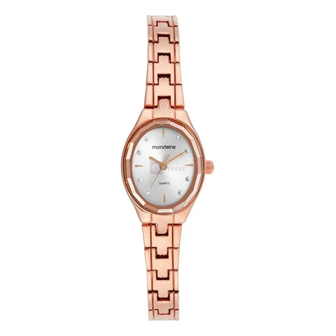 Relógio De Pulso Mondaine Feminino 32935lpmvrm2 Rosa Prateado