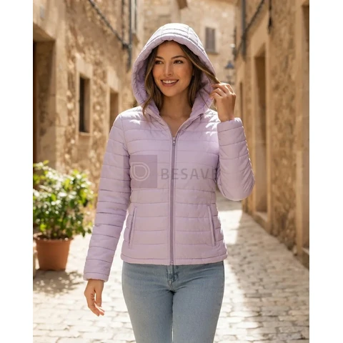 Jaqueta Puffer Feminina Bobojaco Com Capuz 100% Peluciada