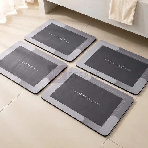 Kit 4 Tapetes Banheiro Antiderrapante Super Soft de Microfibra Luxena