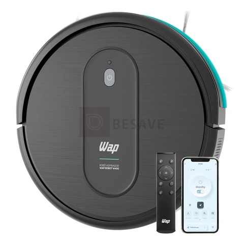 WAP Aspirador de Pó Robô ROBOT W400 3 em 1, Automático, 300ml, Compatível com Assistentes de Voz, 30W 10,8VDC Bivolt