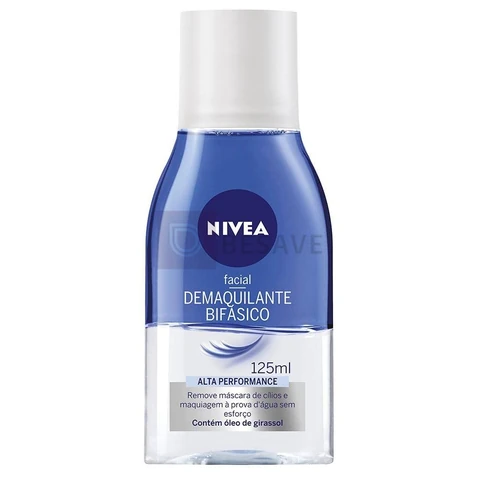 NIVEA Demaquilante Bifásico 125ml, Remove Maquiagem à Prova D'água, Protege Cílios, Gentil com a Pele