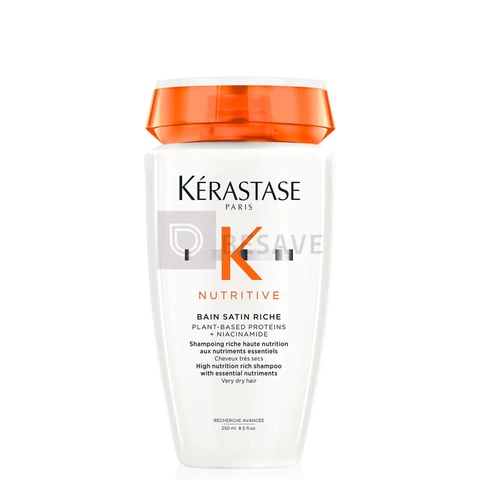 Kérastase Nutritive Bain Satin Riche Shampoo Nutritivo para Cabelos Finos e Médios, Secos e Ressecados, Nutrição Profunda com Ativos Anti-ressecamento 250ml