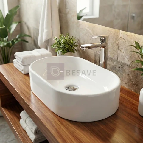 Cuba Pia De Sobrepor Para Banheiro Lavabo Lavatório Armário Gabinete Suspenso Oval Branca De Mármore Sintético 40x23 siena - SOS Acabamentos by Orcia