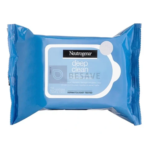 Lenço Demaquilante Neutrogena Deep Clean, 25 unidades