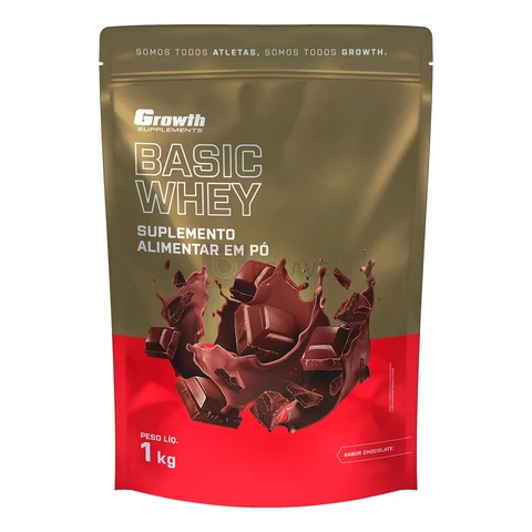 Proteína Growth Supplements Basic Whey em pó sabor Chocolate x 1kg