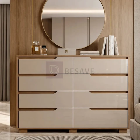Cômoda 8 Gavetas Geórgia Moval Móveis Cor Carvalho/fendi