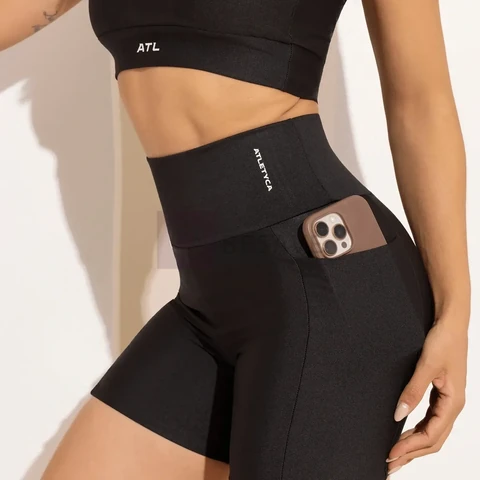 Short Fitness Feminino Academia Com Bolsos Laterais Atletyca