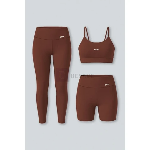 Kit Conjunto Fitness Legging E Short Powerslim + Top Alça