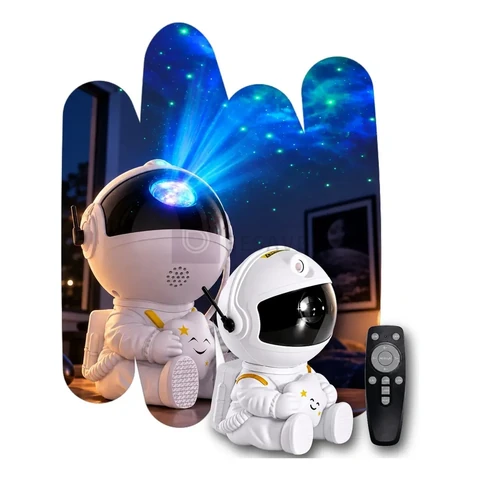 Mini Astronauta Projetor Estrelas Galáxia Luminária Noturna