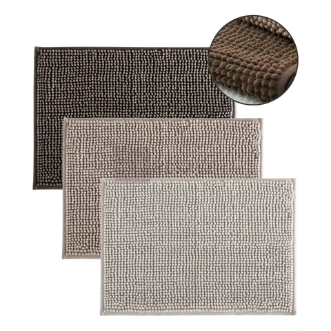 Kit 3 Tapetes De Banheiro Microfibra Bolinha Antiderrepante Cor Sortido
