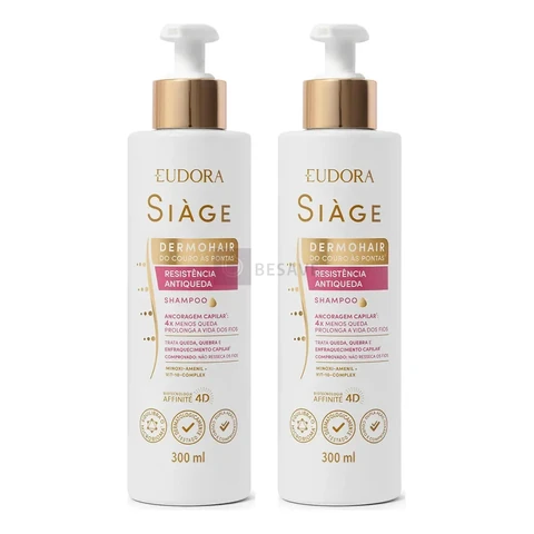 Kit 2 Shampoo Antiqueda Feminino Dermo Hair Eudora Siàge