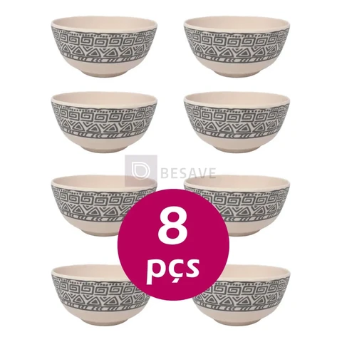 Kit 8un Tigela Bowl Cumbuca Ecológico 300ml Sopa Caldo