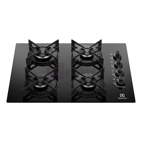 Cooktop 4 Bocas a Gás Electrolux Mesa de Vidro Efficient Grade de Aço Fosco (KE4GR) Bivolt