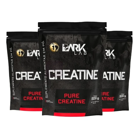 3x Creatina Monohidratada Pura 500g Dark Lab Unidade