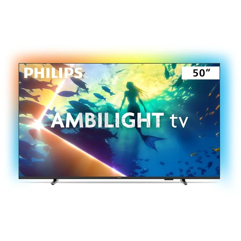 PHILIPS, Smart TV Ambilight 50" 4K, Titan OS, 50PUG8100/78, Comando de Voz, HDR10+/Dolby Atmos, VRR/ALLM, Bluetooth