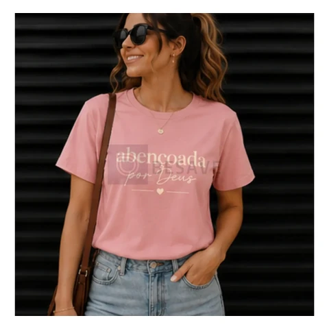 Camiseta Feminina Gospel Religiosa Abençoada Deus Premium